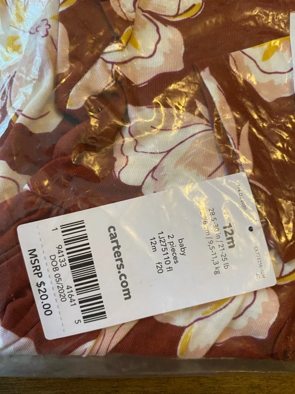 Carter's Rust Floral Ruffle-Shoulder Dress - Picture 4 of 5